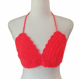 Handmade Crochet Halter Crop Top! - Size M